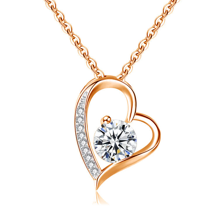 925 Sterling Silver Heart Necklace With Zirconia