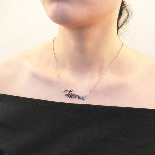 925 Sterling Silber "Lauren" Stil Custom Name Halskette