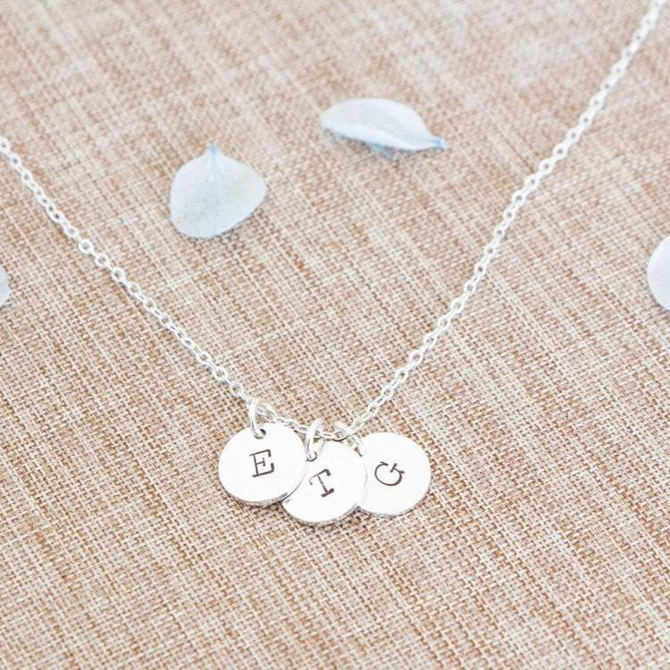 925 Sterling Silver Engraved 4 Coin Name Necklace Gift Nameplate Necklace