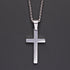 Stainless Steel Men's Silver Cross Pendant Necklace Father's Day Gift - onlyone