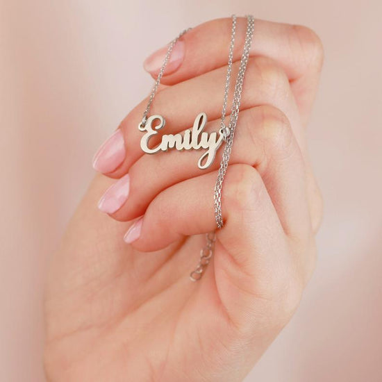 925 Sterling Silver Tiny Gold Personalized Emma Name Necklace Nameplate Necklace - onlyone