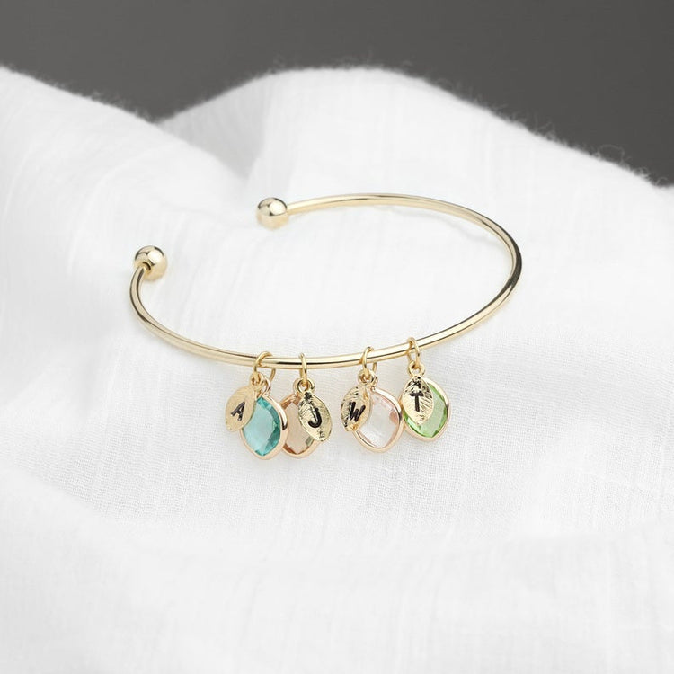 Birthstone Bracelet for Mom Mothers Day Personalized Gift Bracelet Aquamarine Jewelry - onlyone