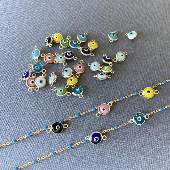 925 Sterling Silver Evil Eye Anklet, Dainty Evil eye jewelry - onlyone