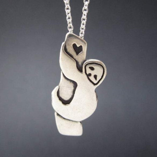 925 Sterling Silver Tree Sloth Necklace - Silver Sloth Pendant - onlyone