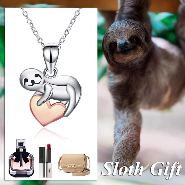 925 Sterling Silver Cute Animal Holds Heart Necklace